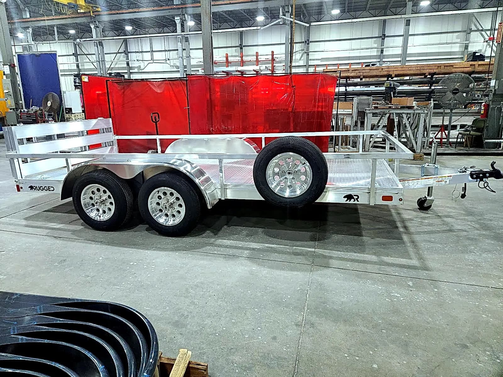 Real Rugged 6.5' x 14' utility trailer build — 6.5' x 14' Tandem — Open rail sides, Bi-fold ramp